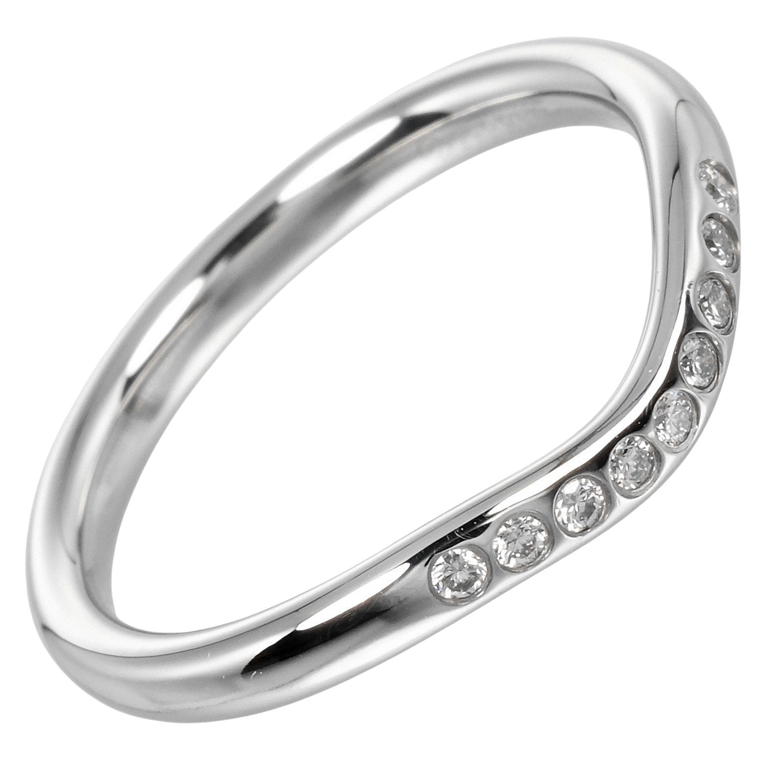 Tiffany & Co Platinum Diamond Curved Band Ring