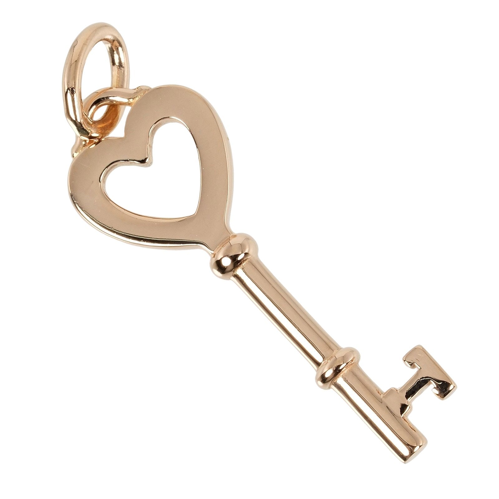 Tiffany & Co Heart Key Pendant K18 Pink Gold