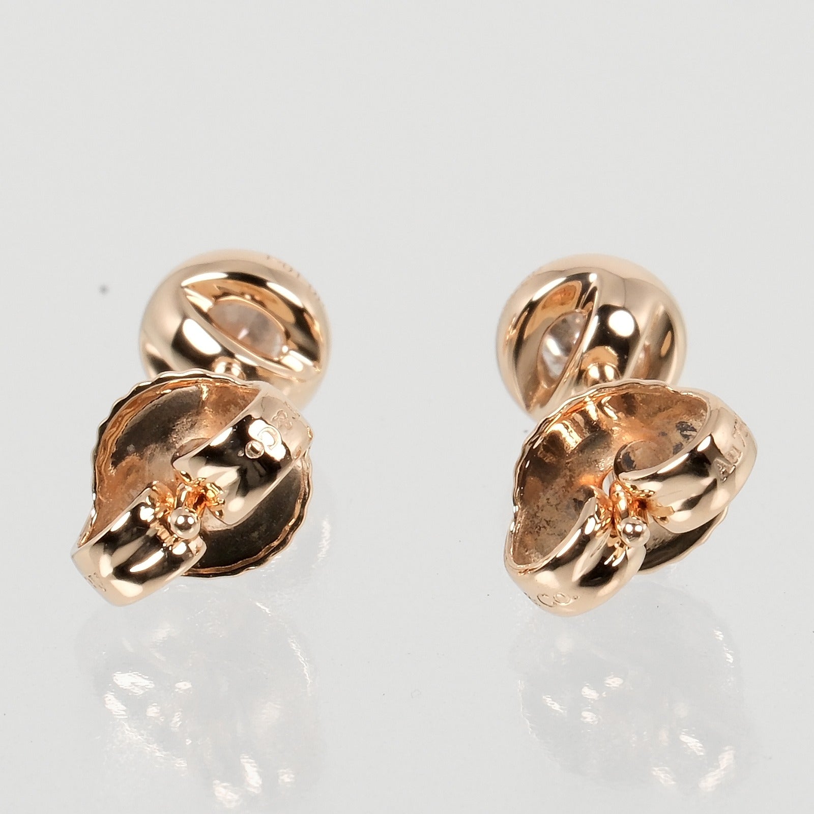 Tiffany & Co K18 Pink Gold Diamond Earrings