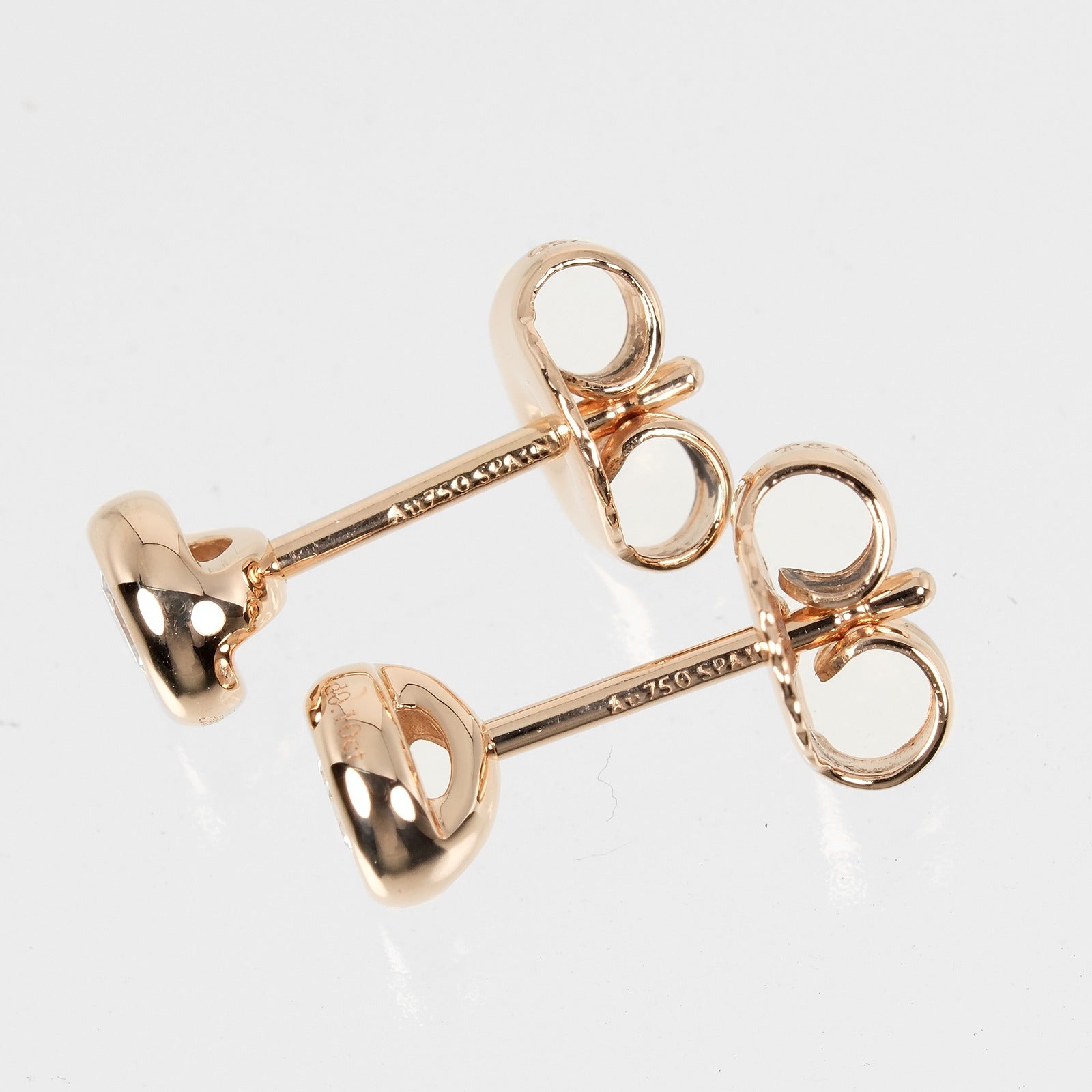 Tiffany & Co K18 Pink Gold Diamond Earrings