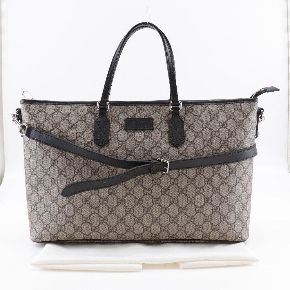 Gucci GG Supreme Canvas Leather Tote Bag