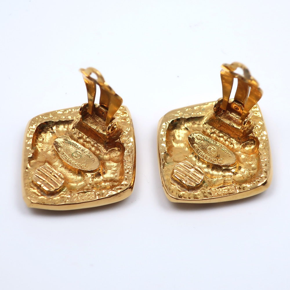 Chanel Coco Mark Vintage Earrings Gold Plated