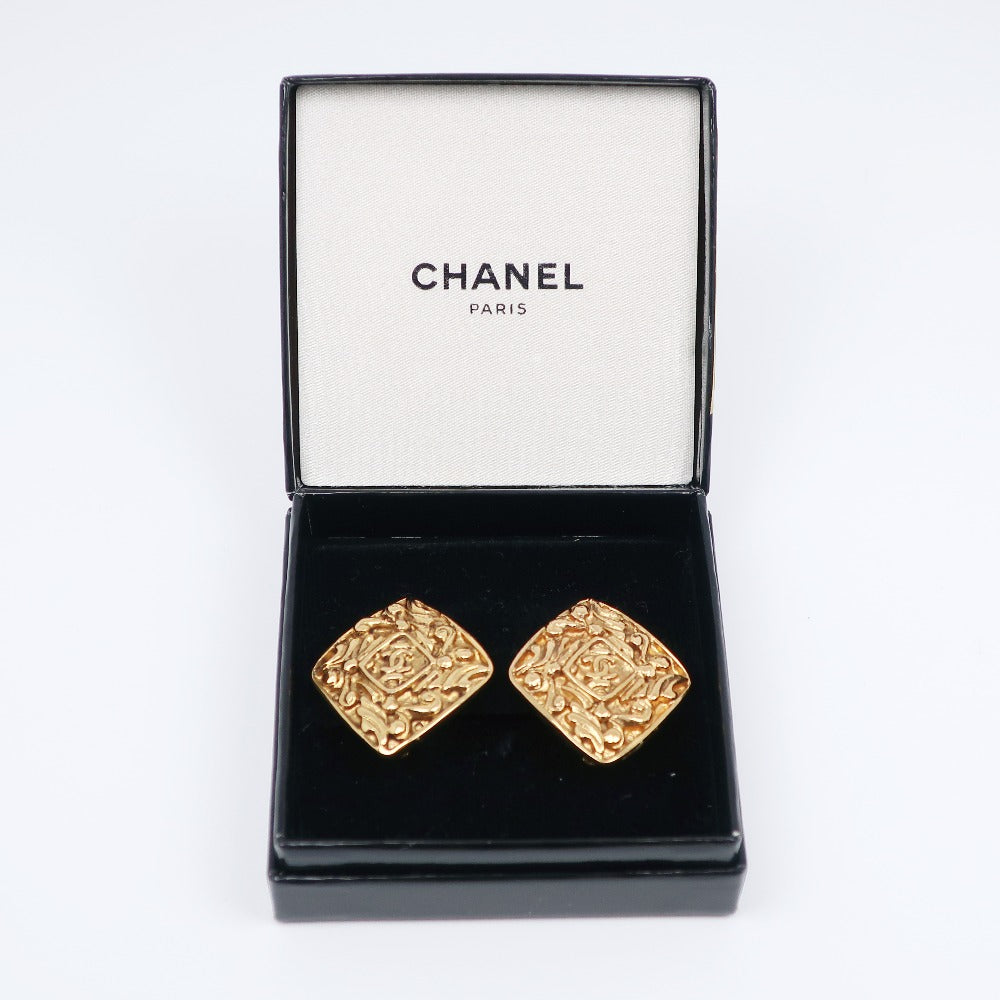 Chanel Coco Mark Vintage Earrings Gold Plated