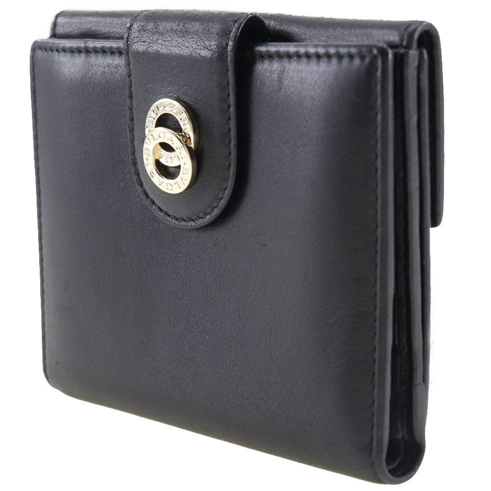 Bvlgari Bifold Wallet Black Leather