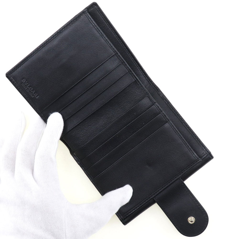 Bvlgari Bifold Wallet Black Leather