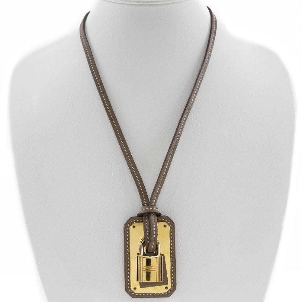 Hermes Swift Leather Kelly Pendant Necklace