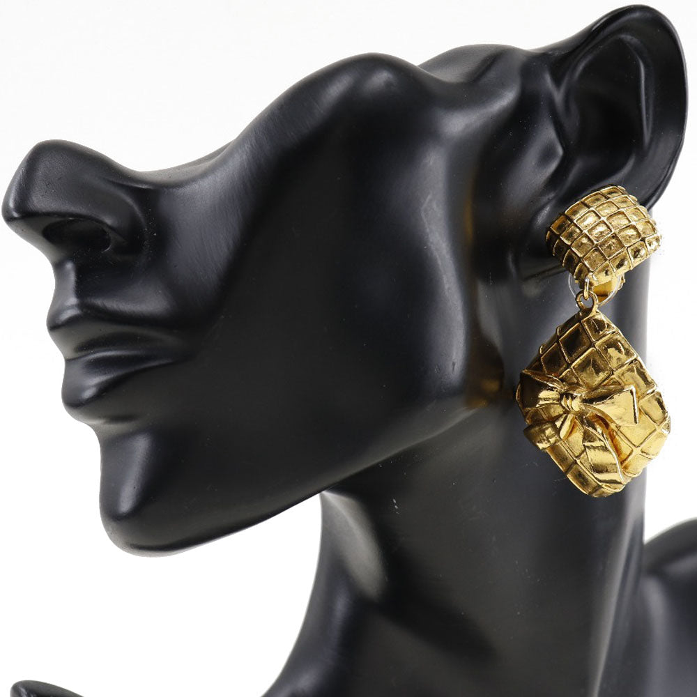 Chanel Quilted Gold Plated Earrings