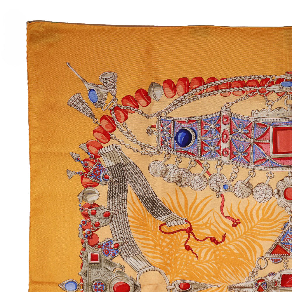 Hermes Carre 90 Terres Precieuses Silk Scarf  Canvas Scarf in Great Condition