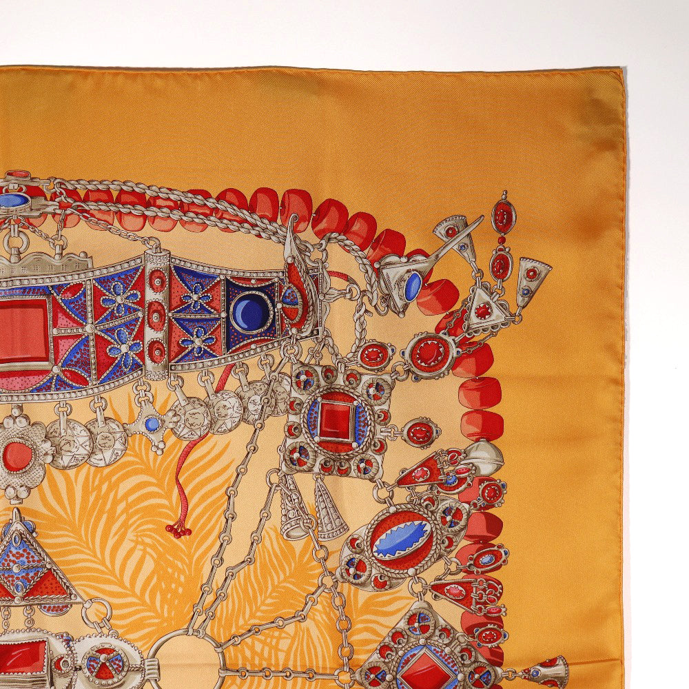 Hermes Carre 90 Terres Precieuses Silk Scarf  Canvas Scarf in Great Condition