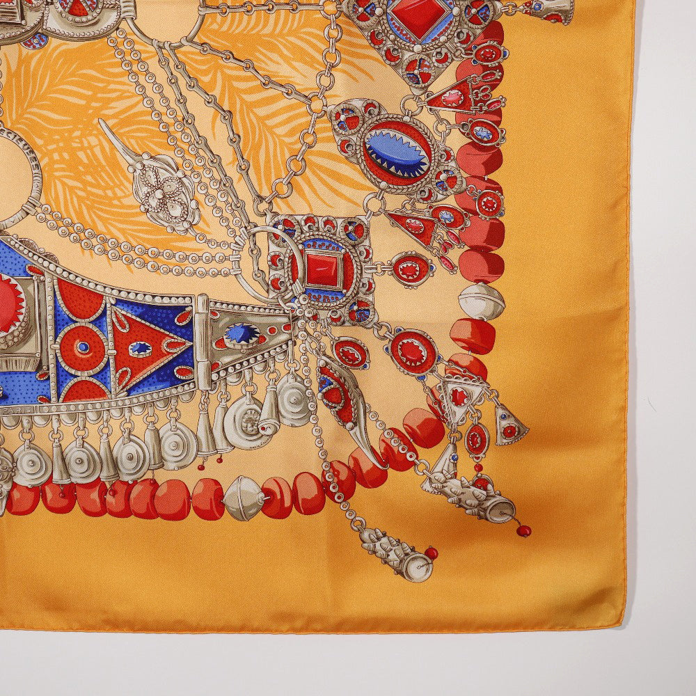 Hermes Carre 90 Terres Precieuses Silk Scarf  Canvas Scarf in Great Condition