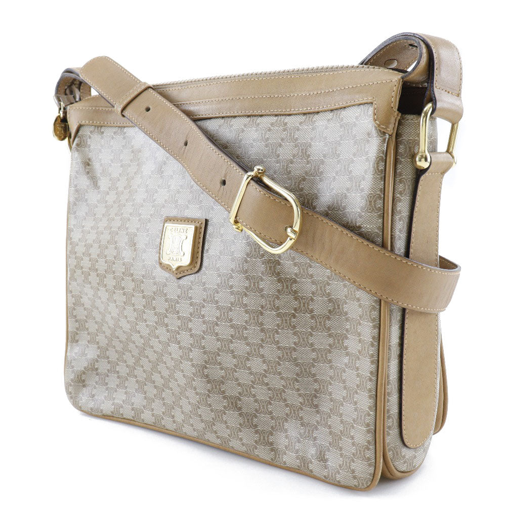 Celine Macadam PVC Shoulder Bag Beige