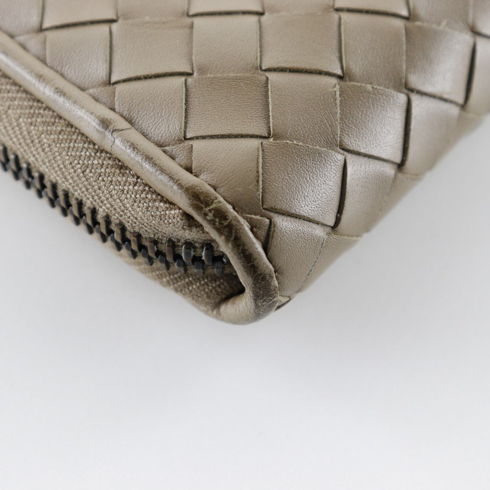 Bottega Veneta Intrecciato Zip Wallet Beige