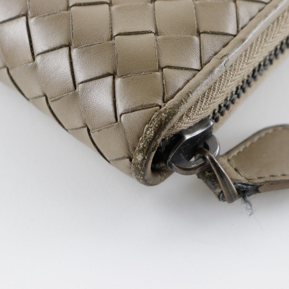 Bottega Veneta Intrecciato Zip Wallet Beige