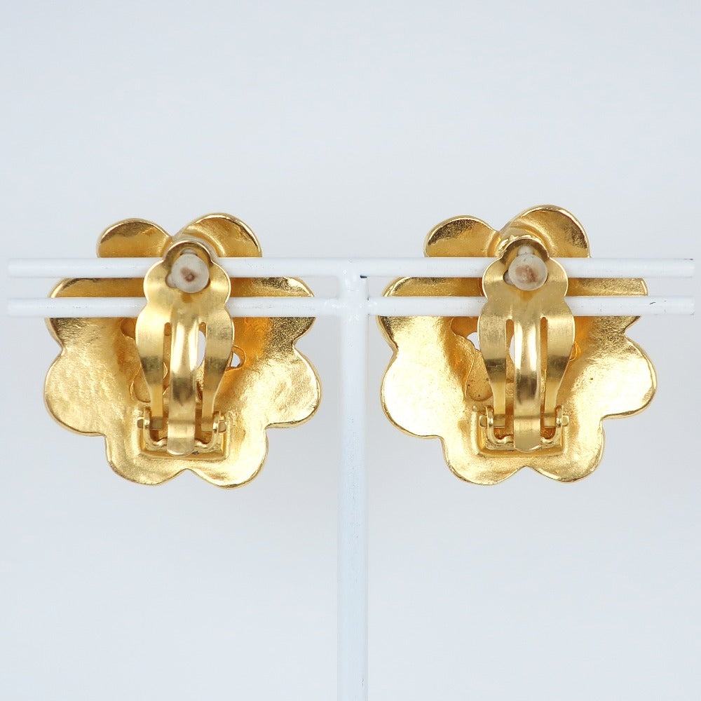 Chanel Flower Earrings Gold Plated Vintage