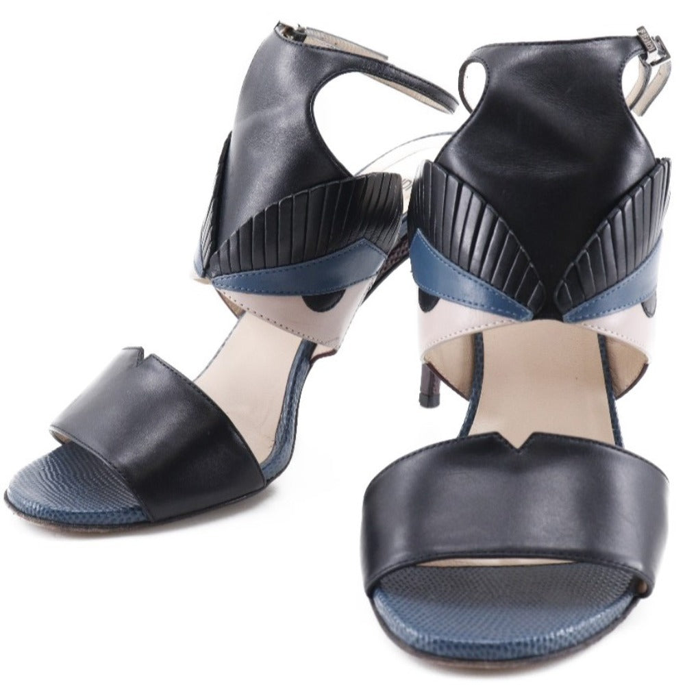 Fendi Monster Sandals Ankle Strap Black/Blue