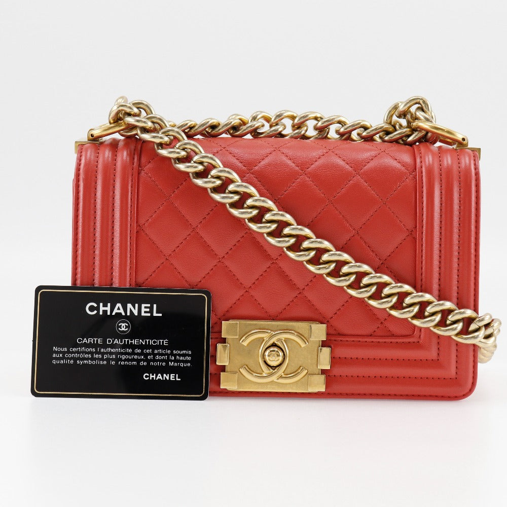 Chanel Boy Chain Shoulder Bag Lambskin