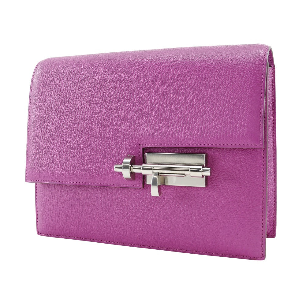 Hermes Chevre Velours Clutch Bag Pink