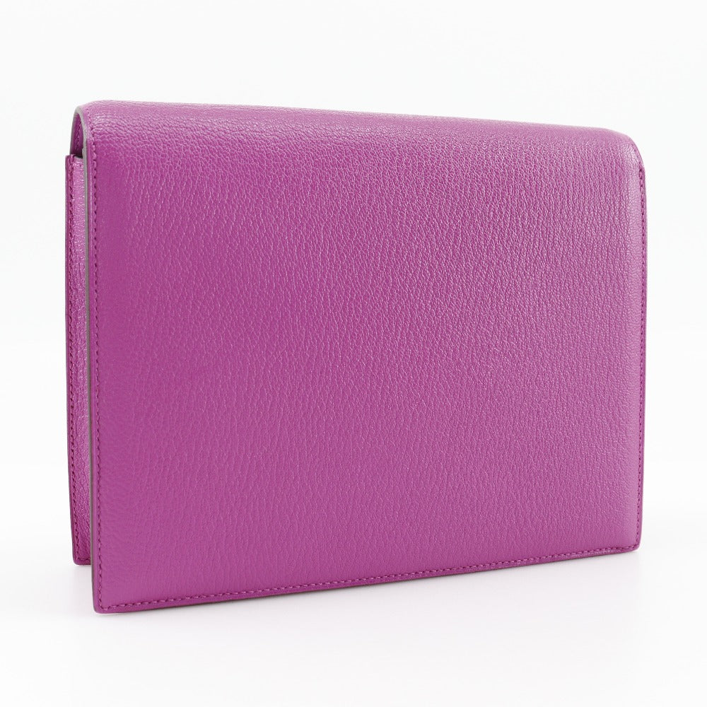 Hermes Chevre Velours Clutch Bag Pink