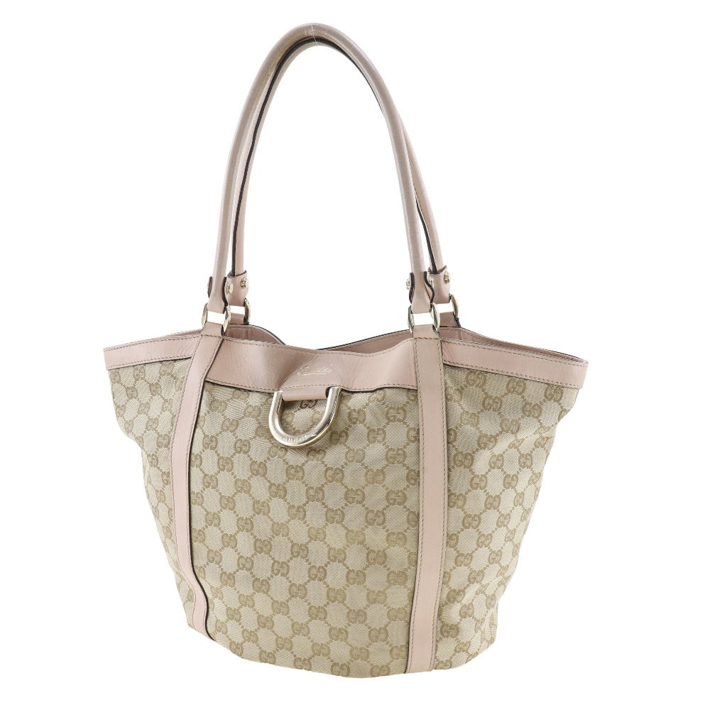 Gucci GG Canvas D-Ring Tote Bag  Canvas Shoulder Bag in Fair condition