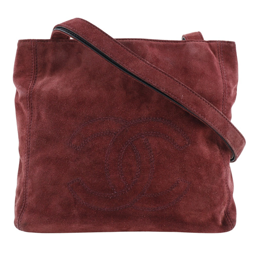 Chanel CC Suede Tote Bag Suede Shoulder Bag in Good condition