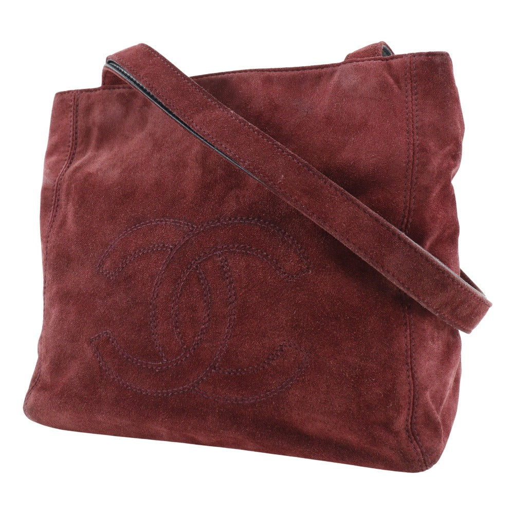 Chanel CC Suede Tote Bag Suede Shoulder Bag in Good condition