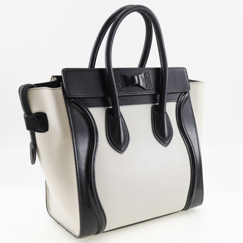 Celine Luggage Micro Tote Bag Off-White