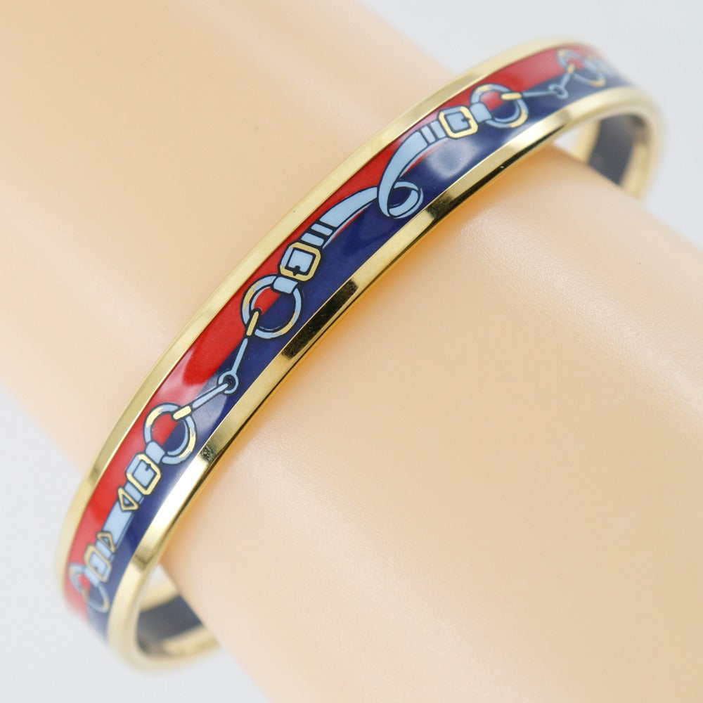 Hermes Enamel Gold Plated Bangle