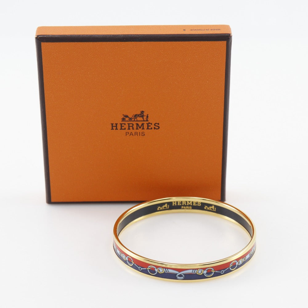 Hermes Enamel Gold Plated Bangle