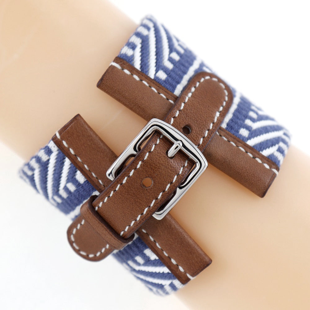 Hermes Canvas Barenia Rivale Caval Bracelet