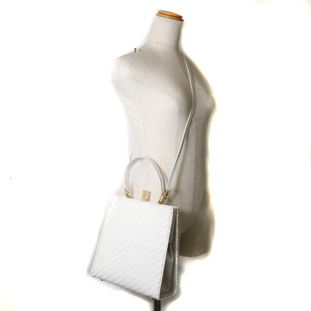 Fendi Leather Handbag White 2way