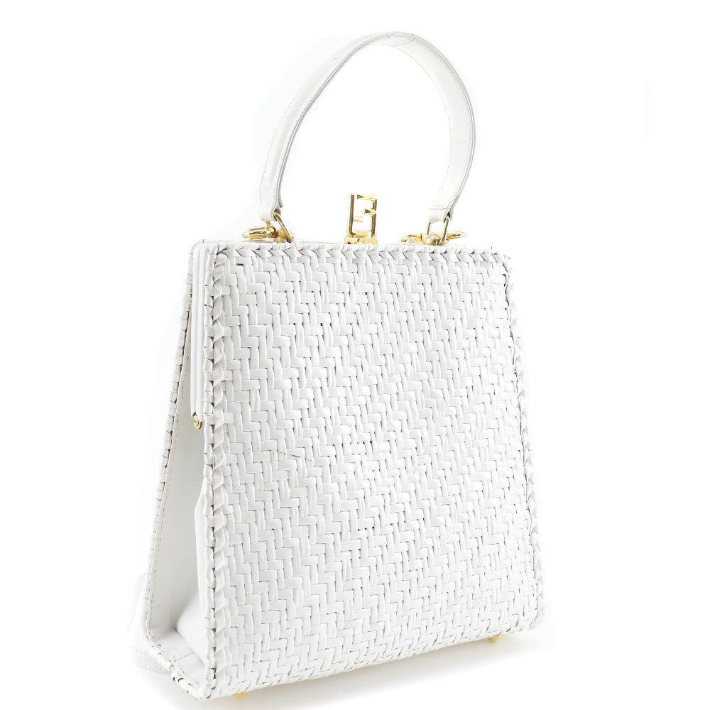 Fendi Leather Handbag White 2way