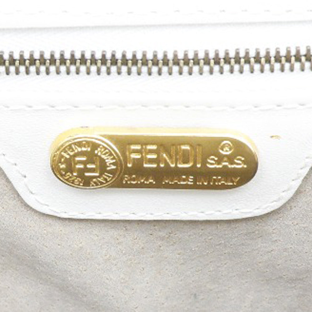 Fendi Leather Handbag White 2way