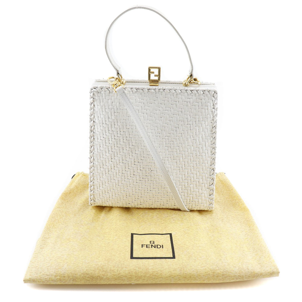 Fendi Leather Handbag White 2way