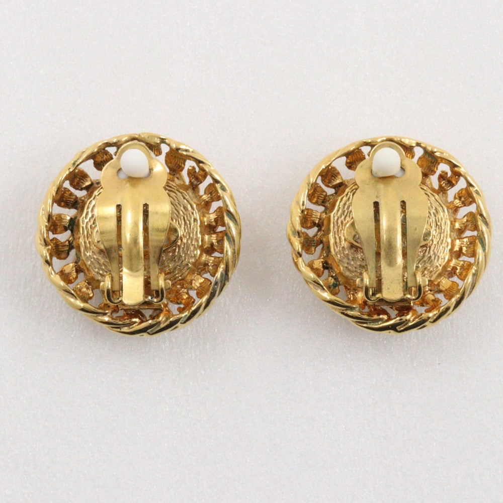 Chanel Gold Plated Faux Pearl Earrings