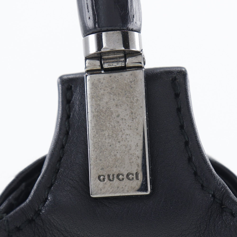 Gucci Bamboo Leather Shoulder Bag Black