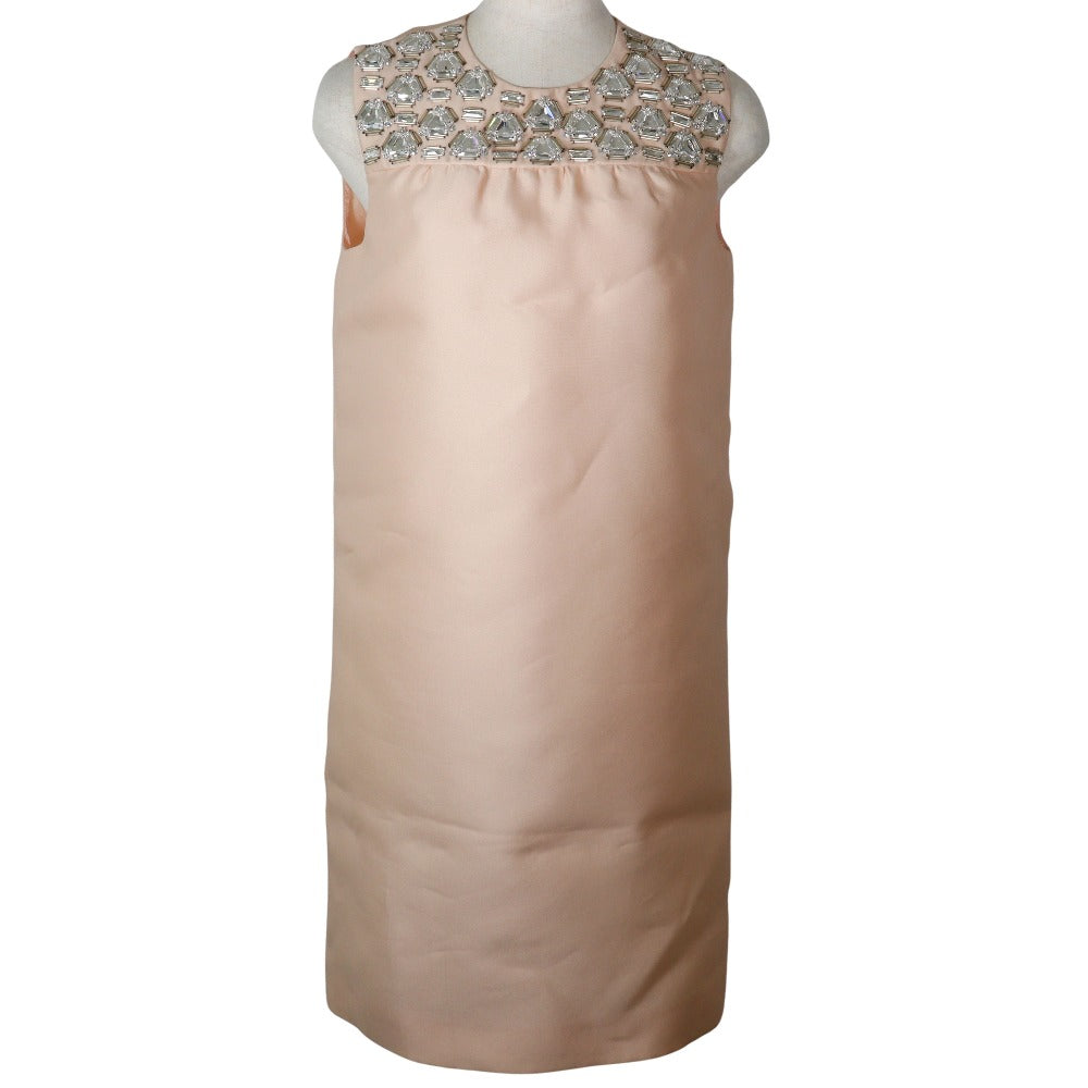 Prada Polyester Dress Pink Beige