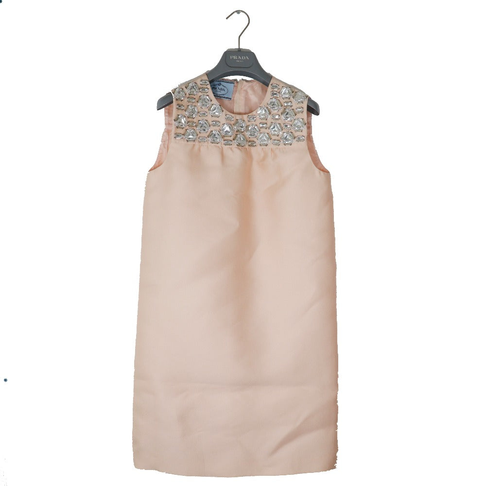 Prada Polyester Dress Pink Beige