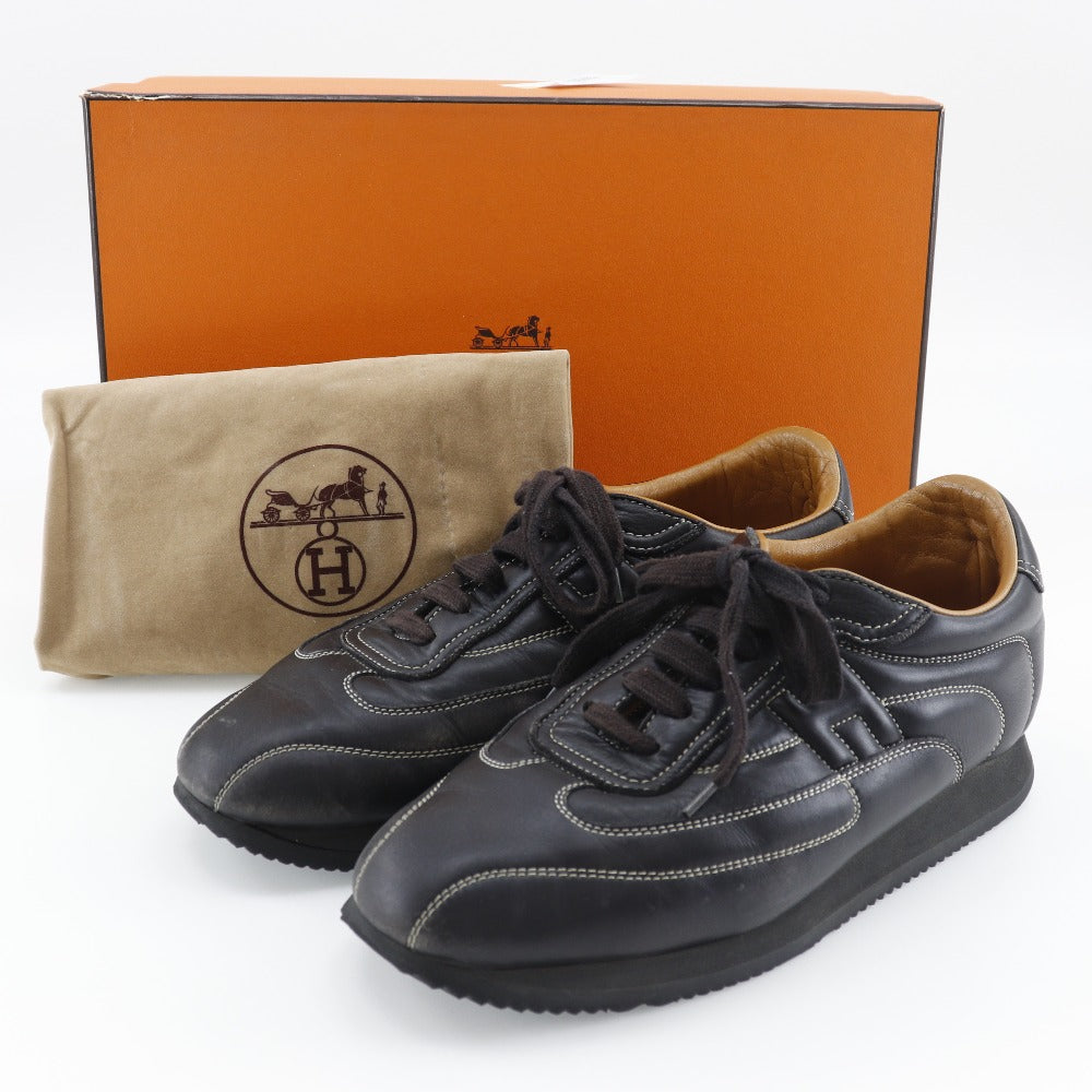 Hermes Quick Leather Sneakers Black Men