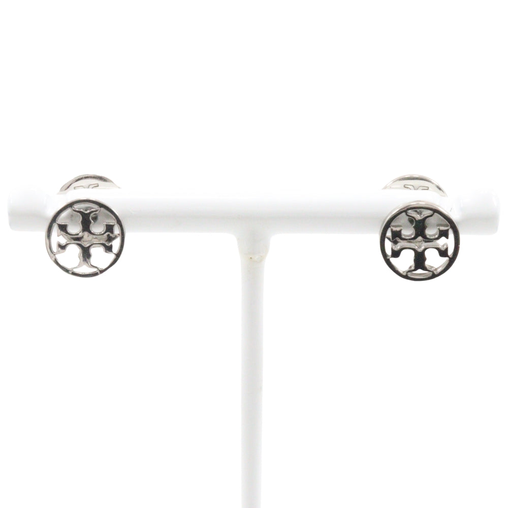 Tory Burch Logo Silver Earrings