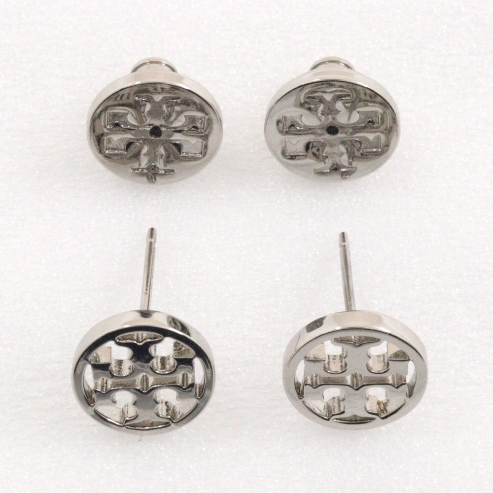 Tory Burch Logo Silver Earrings