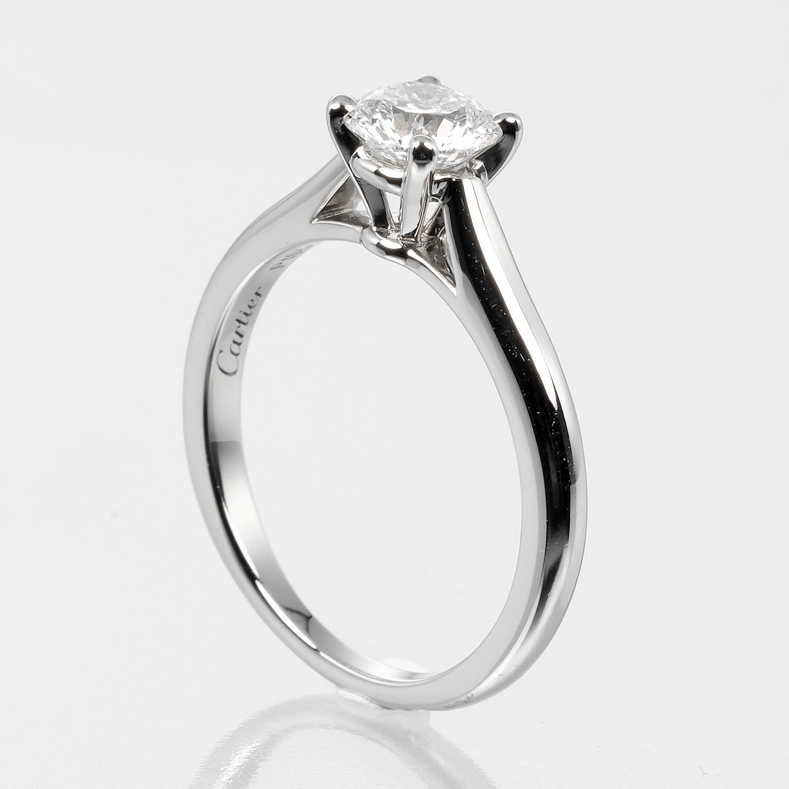 Cartier 1895 Solitaire Ring Pt950 Diamond