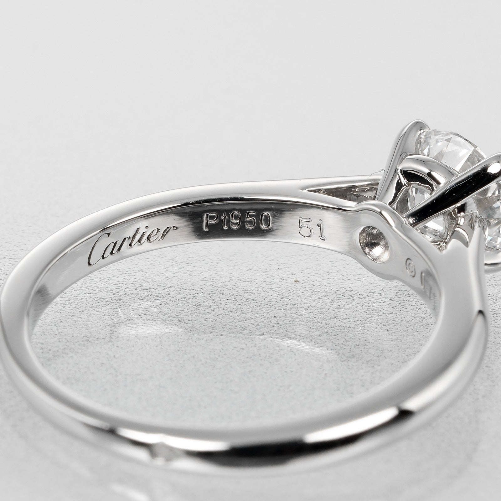 Cartier 1895 Solitaire Ring Pt950 Diamond