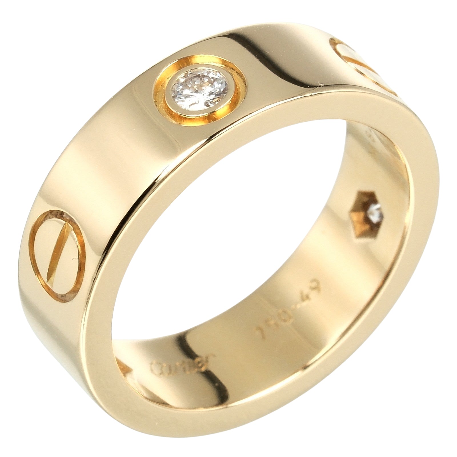 Cartier Love Ring K18 Yellow Gold 3P Diamond