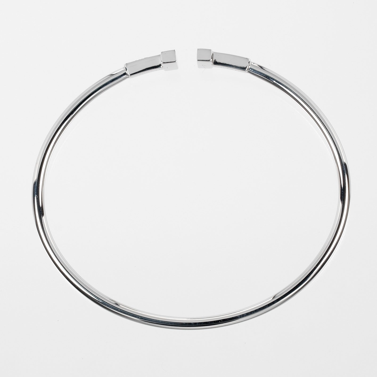 Tiffany & Co T Wire Bracelet K18 White Gold