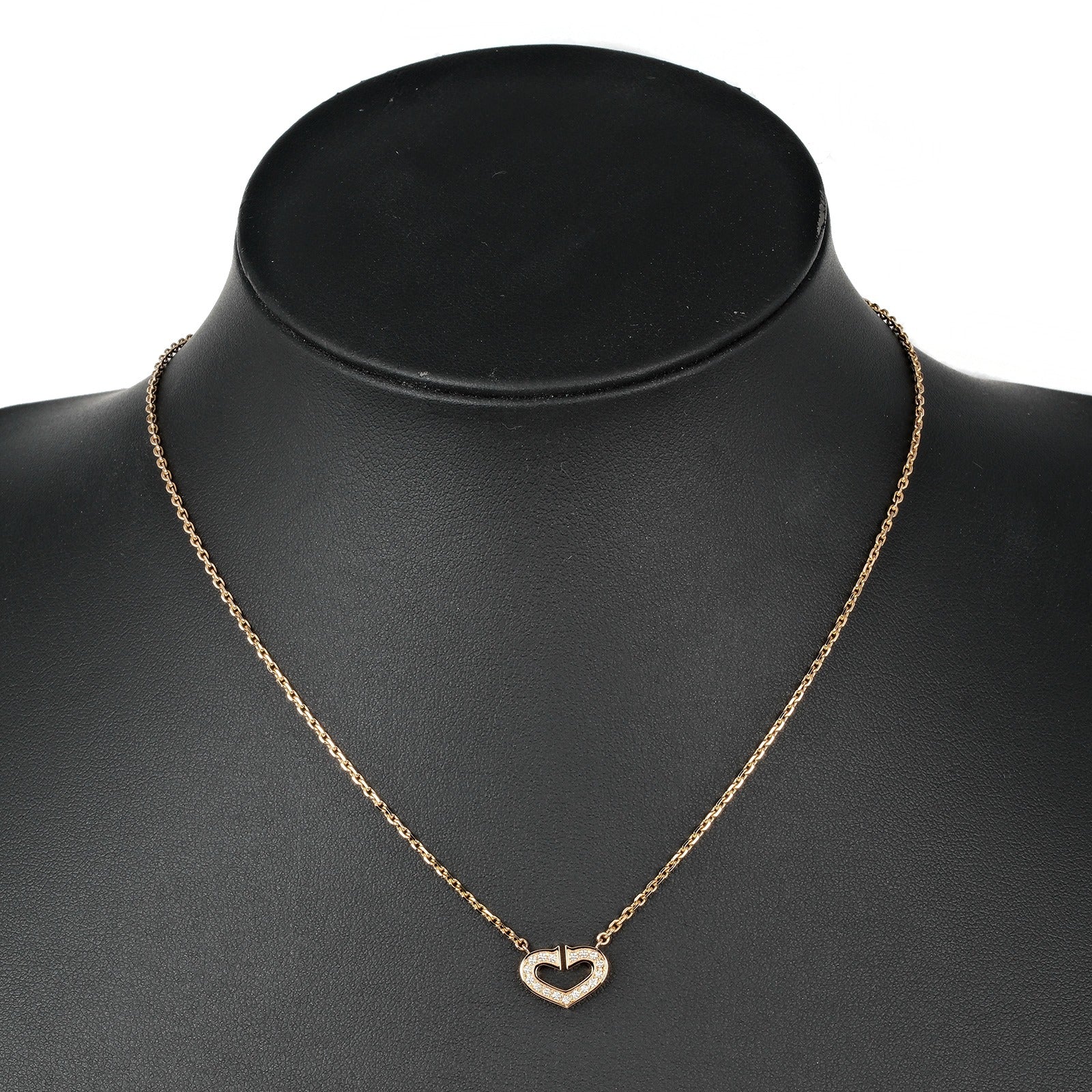 Cartier C Heart Necklace K18 Pink Gold Diamond