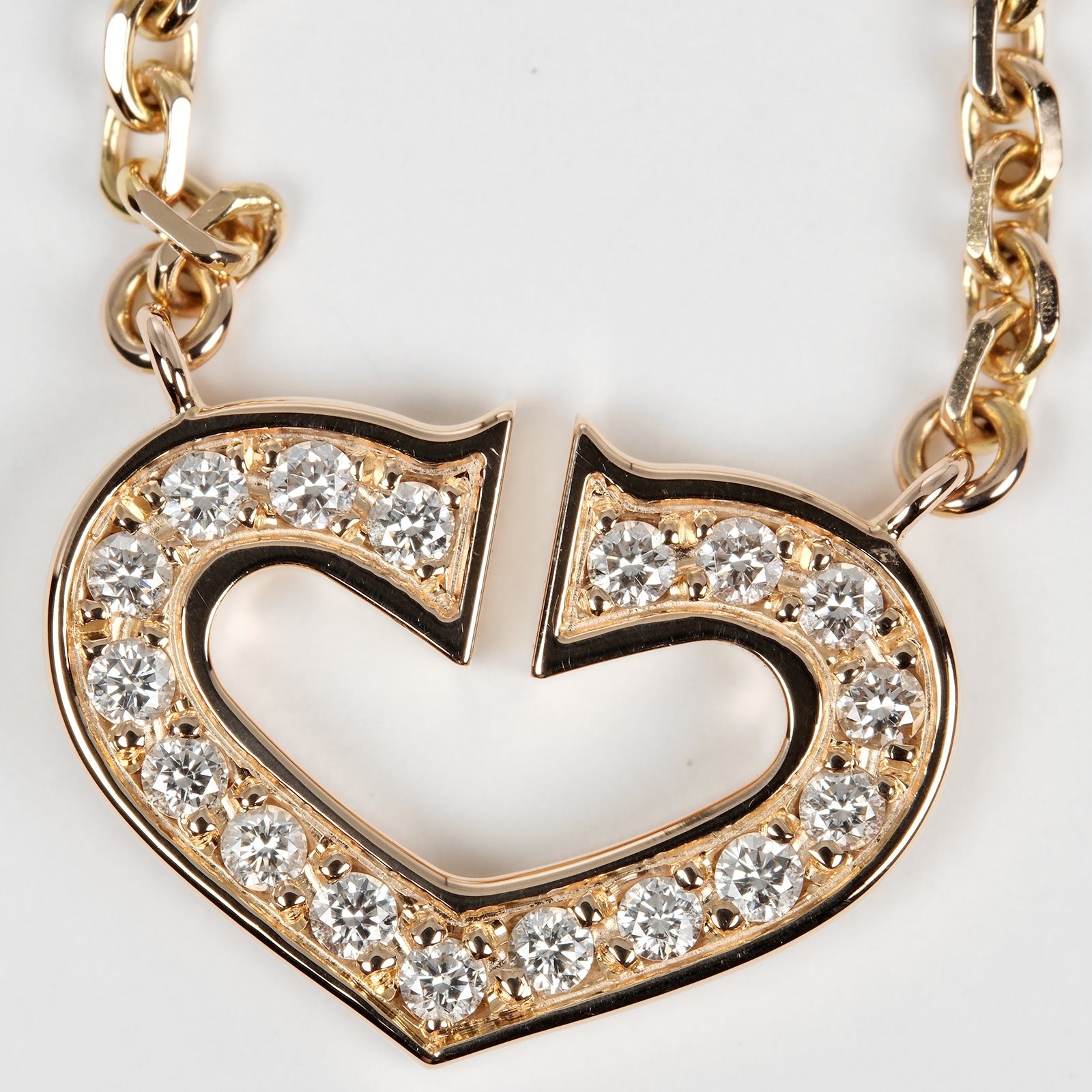 Cartier C Heart Necklace K18 Pink Gold Diamond