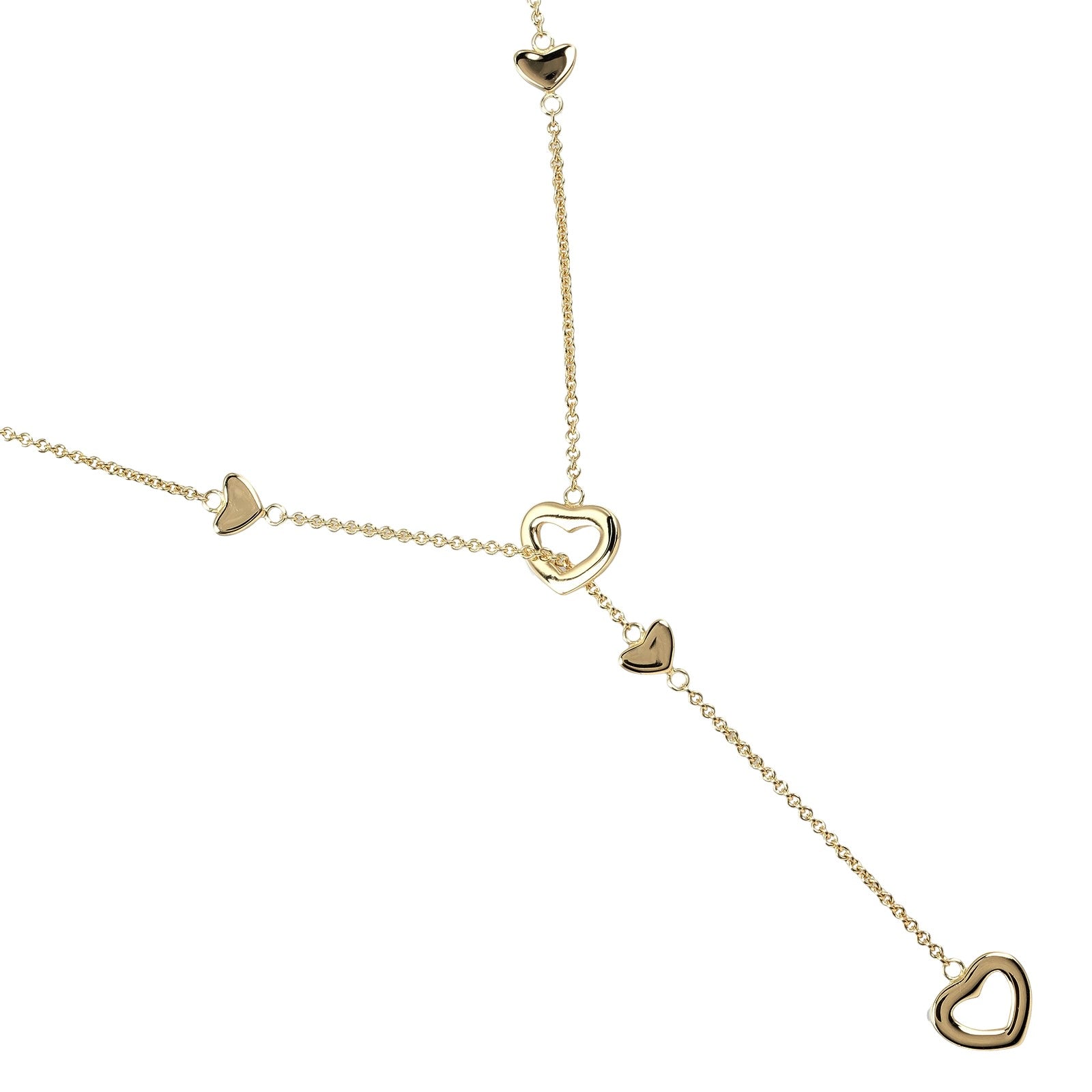 Tiffany & Co Heart Lariat Necklace K18 Yellow Gold