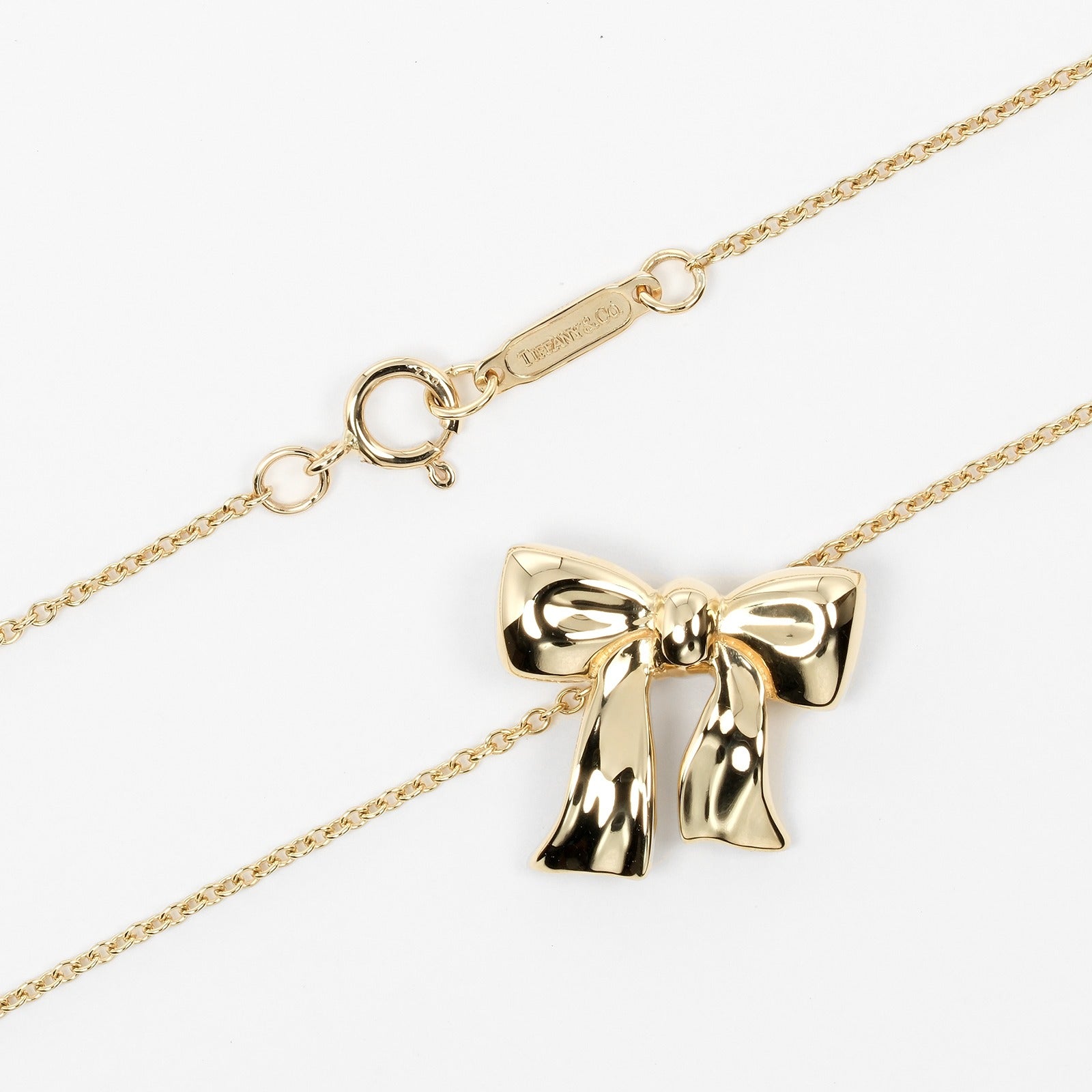 Tiffany & Co Ribbon Necklace K18 Yellow Gold