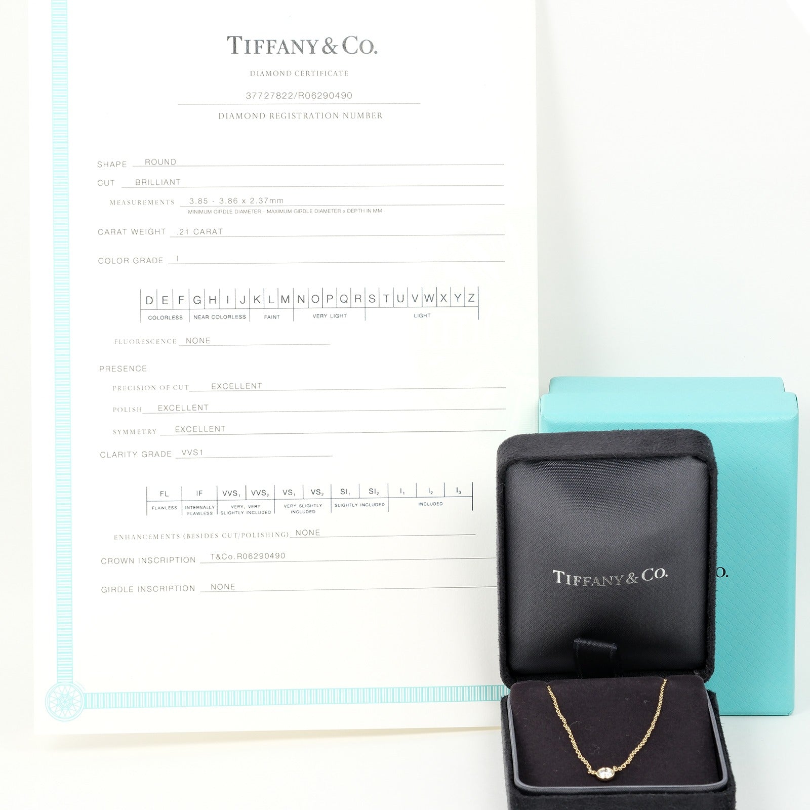 Tiffany & Co Diamond Necklace K18 Yellow Gold