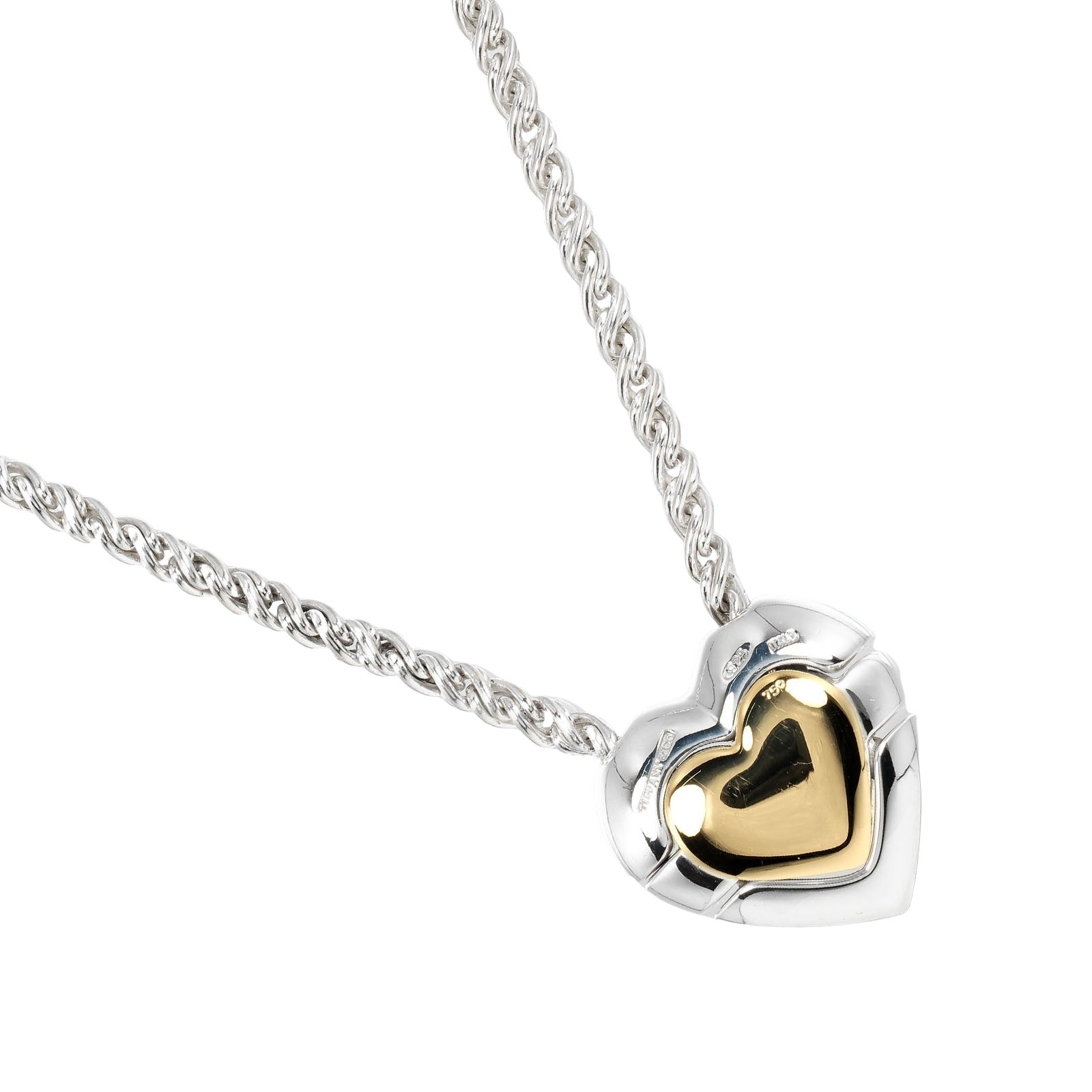 Tiffany & Co Silver/Gold Puzzle Heart Necklace